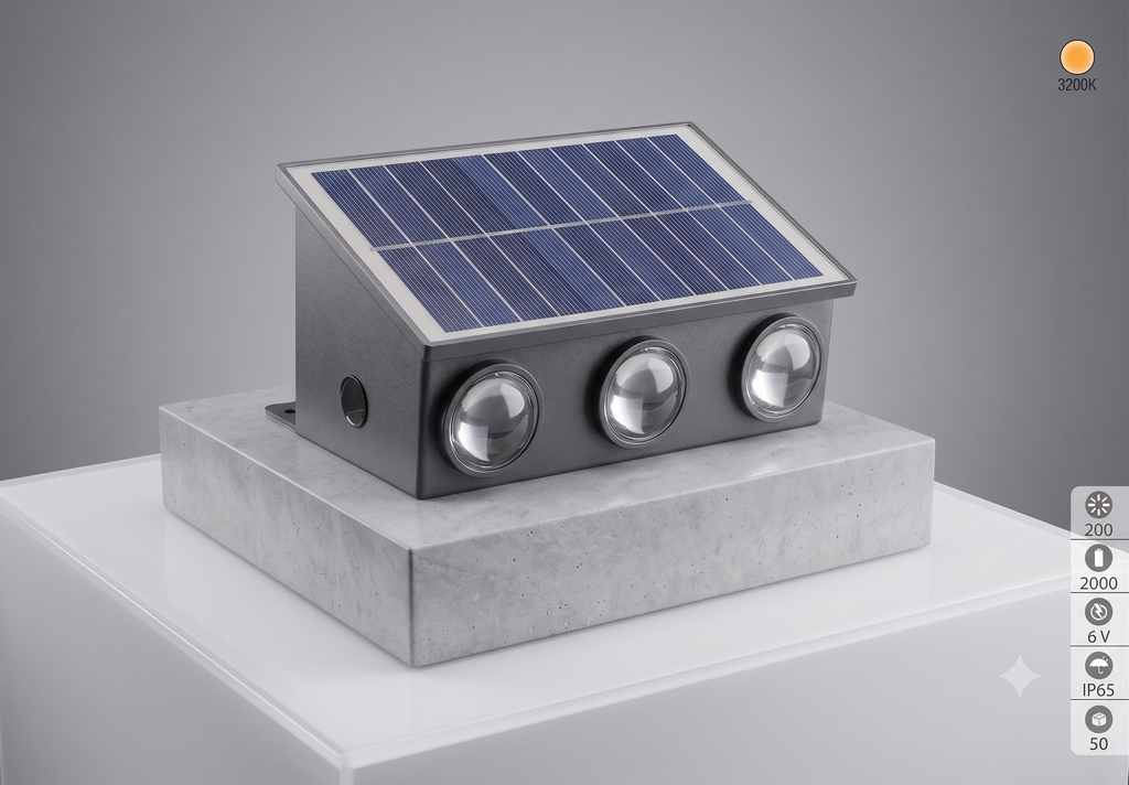 FL-3192 12W Solar Duvar Apliği Güneş Enerjili Bahçe Lambası IP65 Su Geçirmez 3200K Sıcak Beyaz