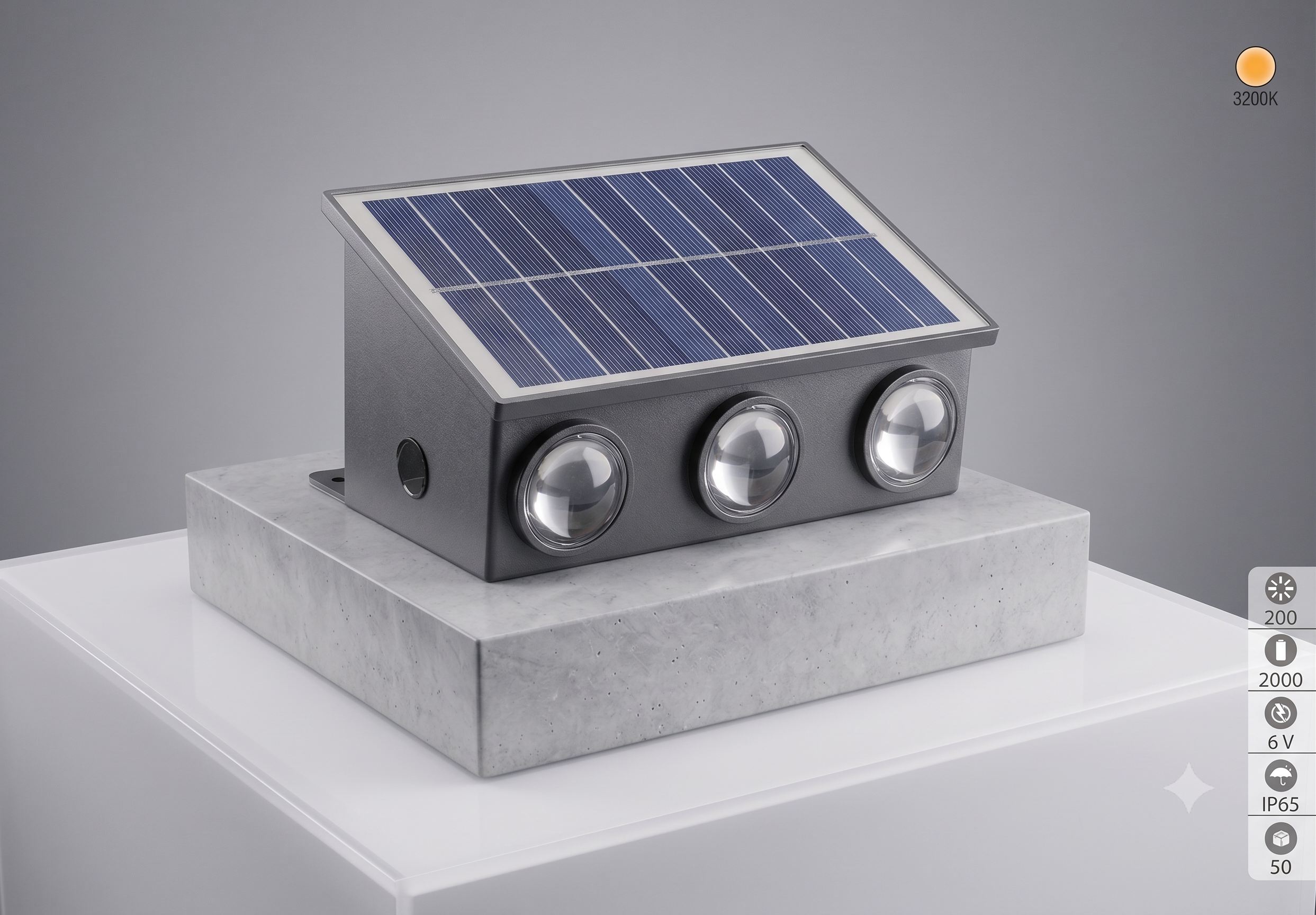 FL-3192 12W Solar Duvar Apliği Güneş Enerjili Bahçe Lambası IP65 Su Geçirmez 3200K Sıcak Beyaz