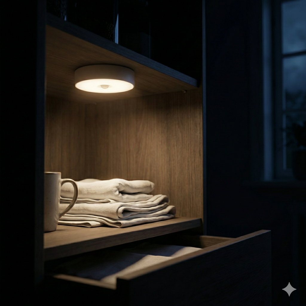 Forlife Kablosuz Hareket Sensörlü Şarjlı LED Spot – Mıknatıslı Kabin, Mutfak ve Gardırop İçi Aydınlatma