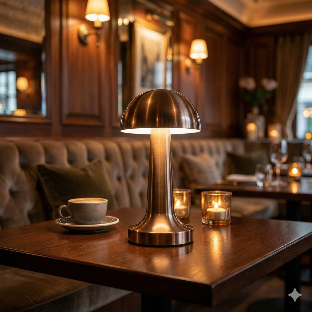 Forlife Dokunmatik Şarjlı Mantar Masa Lambası – Gold, Silver, Rose Renk Seçenekli (FL-8055 / FL-8082 / FL-8054)