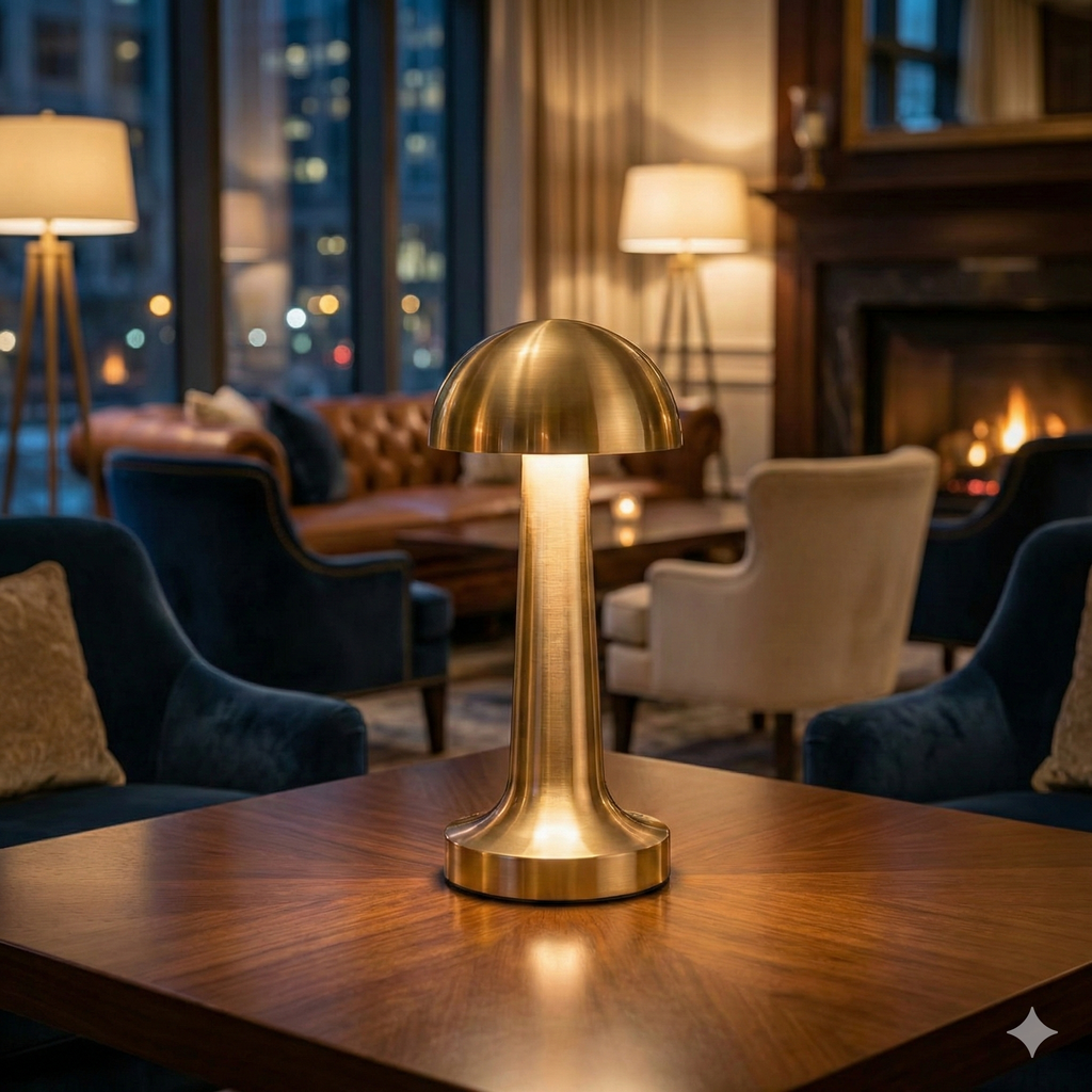 Forlife Dokunmatik Şarjlı Mantar Masa Lambası – Gold, Silver, Rose Renk Seçenekli (FL-8055 / FL-8082 / FL-8054)