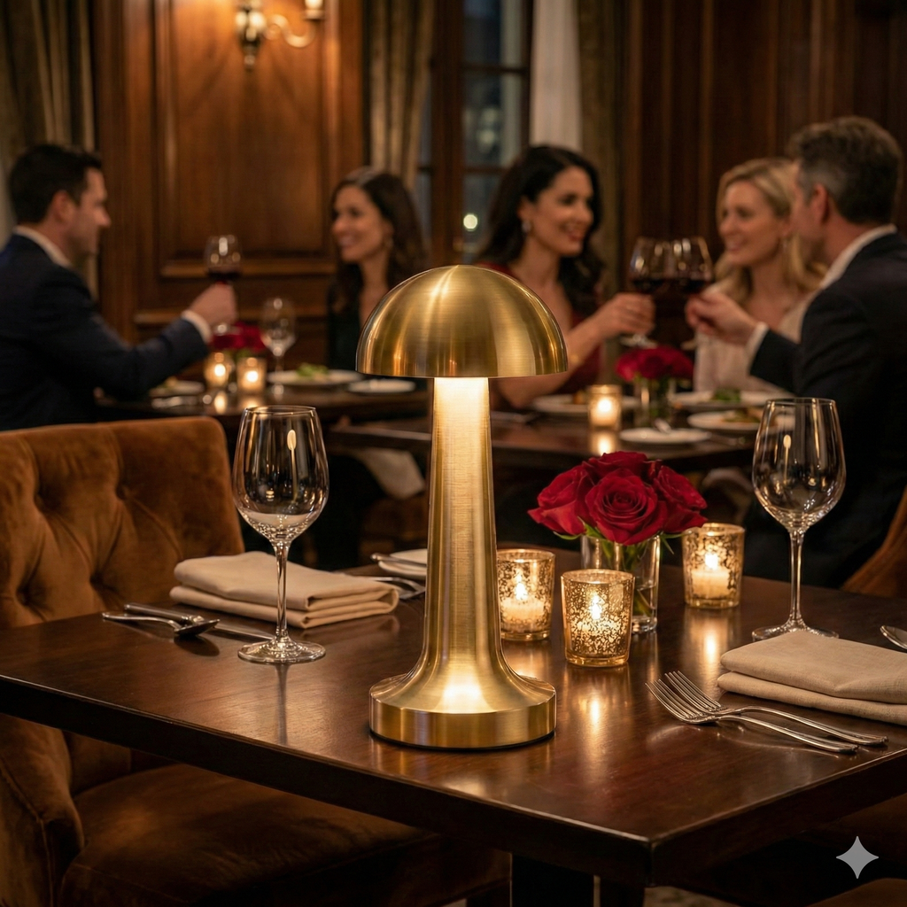 Forlife Dokunmatik Şarjlı Mantar Masa Lambası – Gold, Silver, Rose Renk Seçenekli (FL-8055 / FL-8082 / FL-8054)