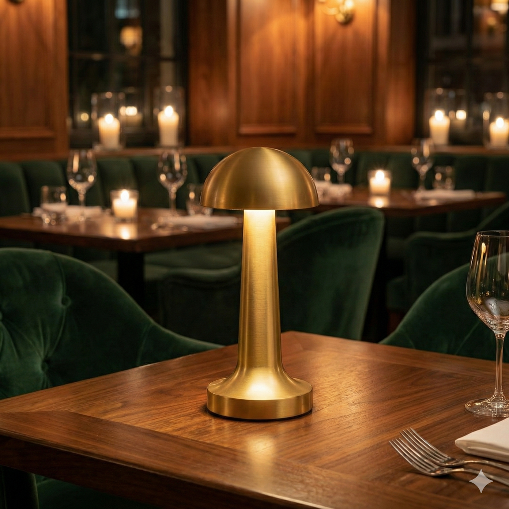 Forlife Dokunmatik Şarjlı Mantar Masa Lambası – Gold, Silver, Rose Renk Seçenekli (FL-8055 / FL-8082 / FL-8054)