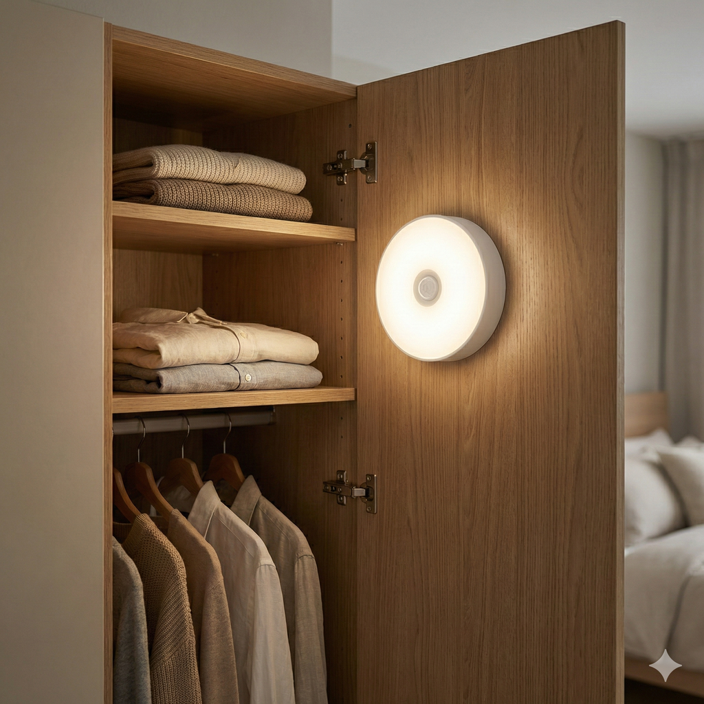 Forlife Kablosuz Hareket Sensörlü Şarjlı LED Spot – Mıknatıslı Kabin, Mutfak ve Gardırop İçi Aydınlatma